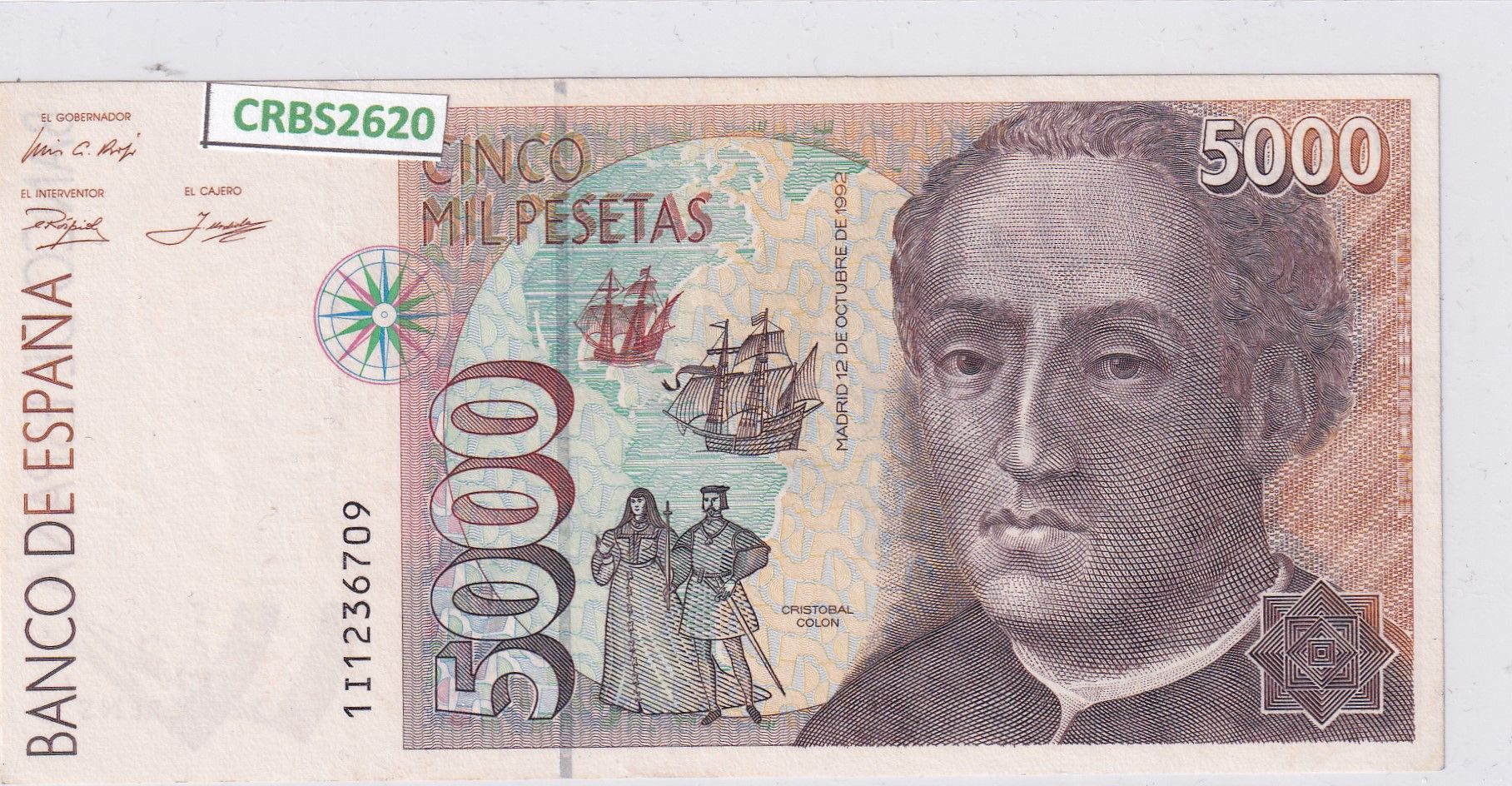 imagen-13-24471.jpg CRBS2620 BILLETE ESPAÑA 5000 PESETAS 1992 SERIE 1I S/C- - Imagen 1