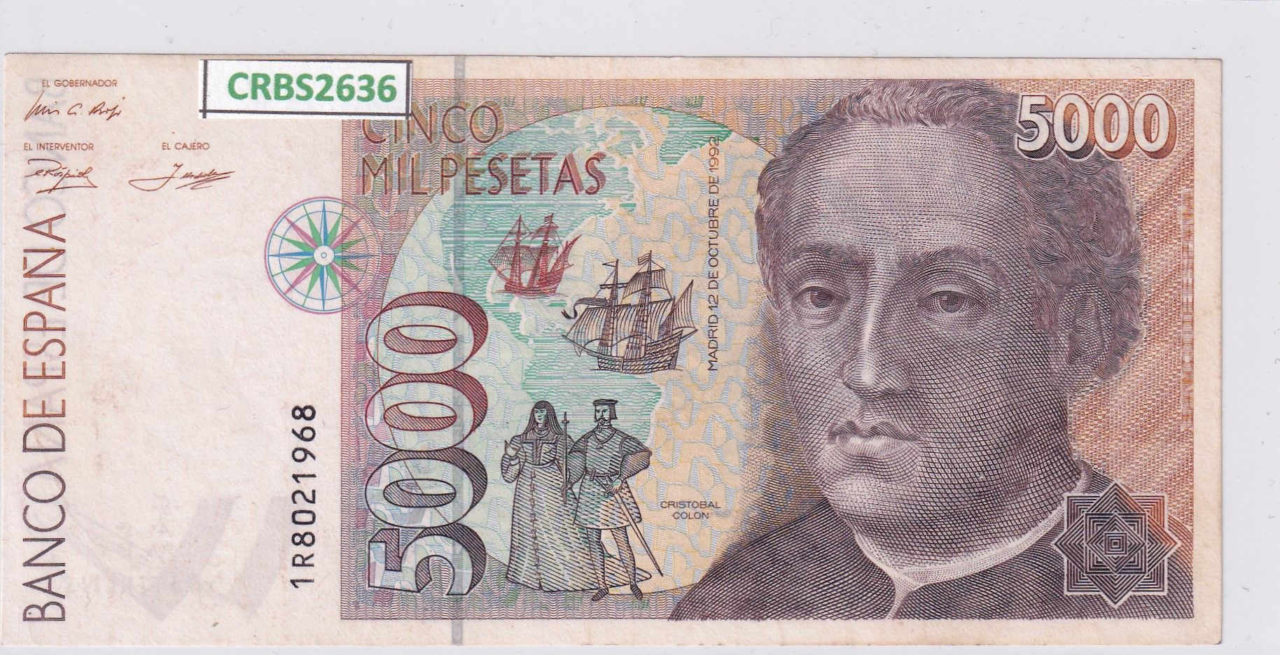imagen-13-24487.jpg CRBS2636 BILLETE ESPAÑA 5000 PESETAS 1992 SERIE 1R S/C- - Imagen 1