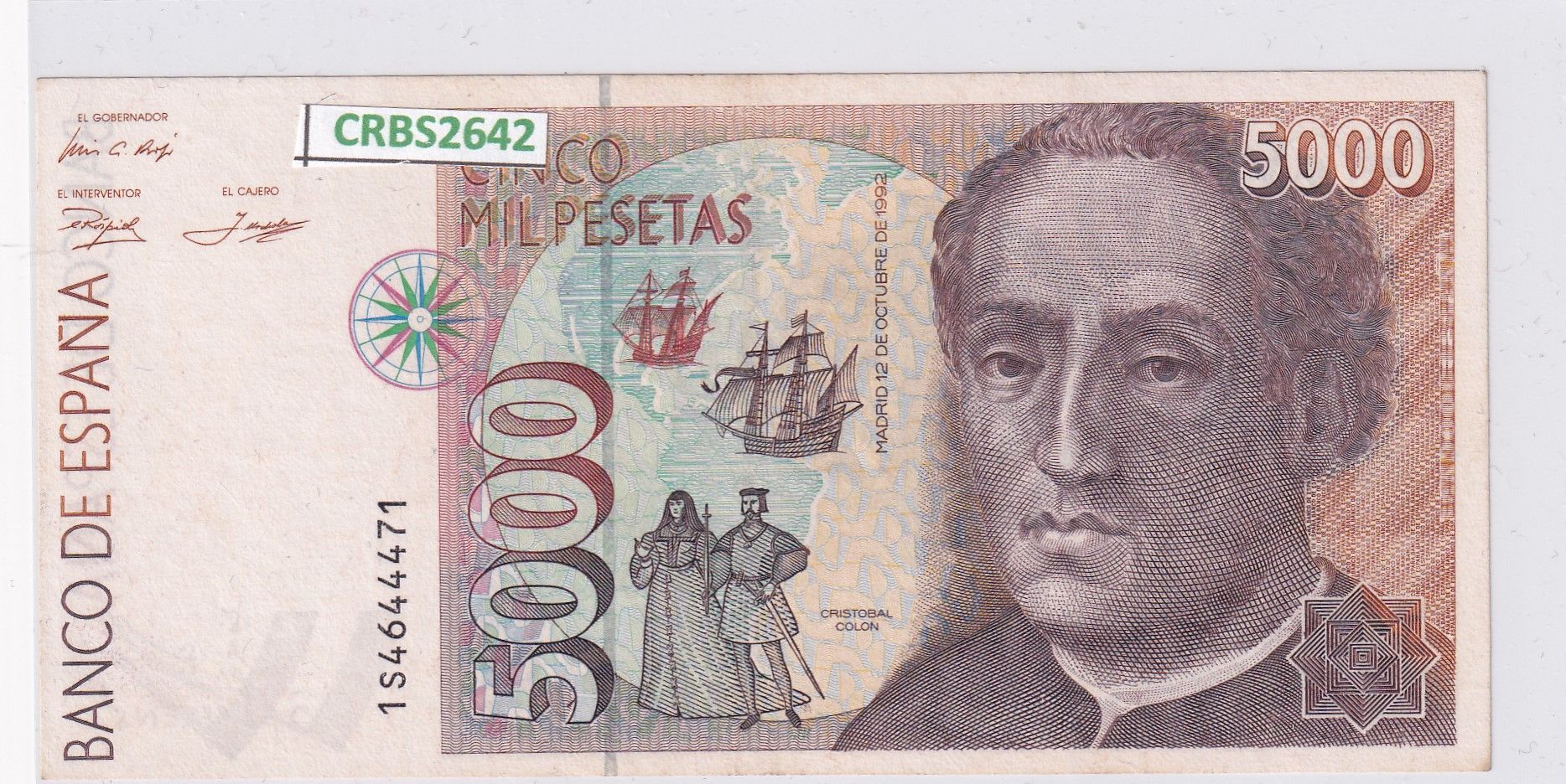 imagen-13-24493.jpg CRBS2642 BILLETE ESPAÑA 5000 PESETAS 1992 SERIE 1S S/C- - Imagen 1