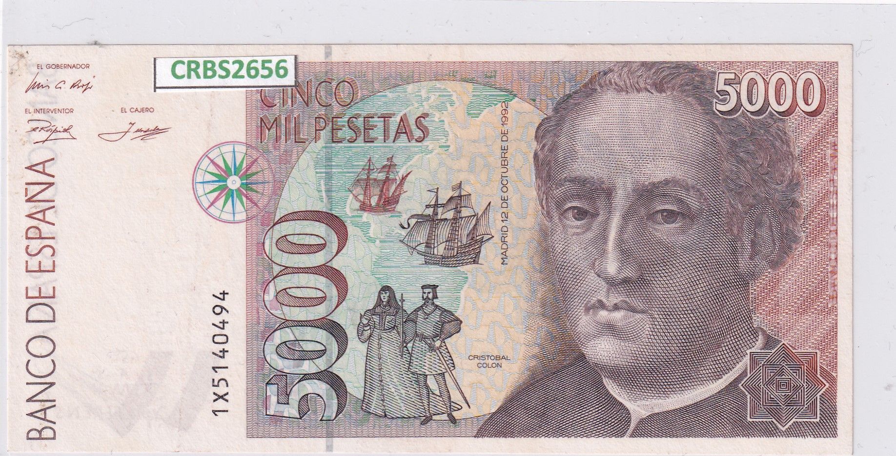 imagen-13-24507.jpg CRBS2656 BILLETE ESPAÑA 5000 PESETAS 1992 SERIE 1X EBC - Imagen 1