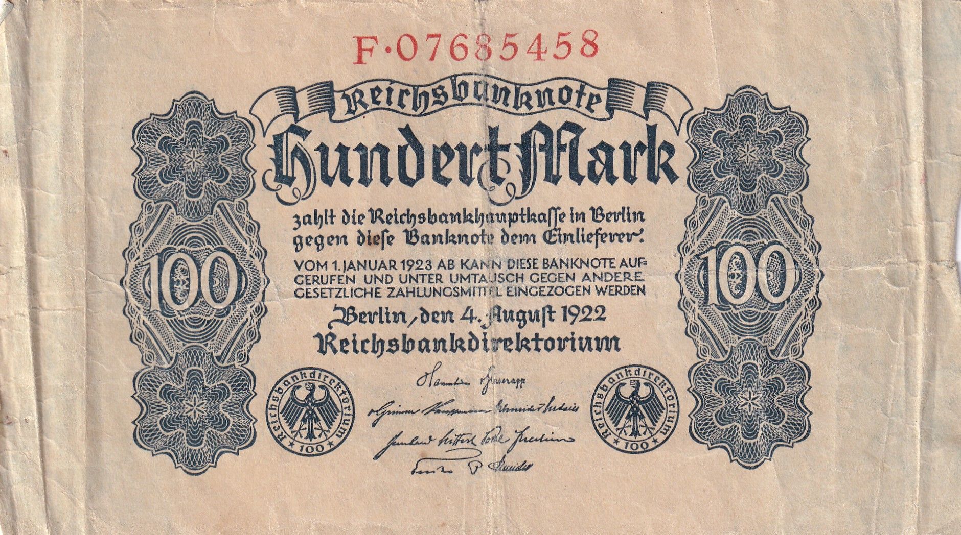 imagen-13-24724.jpg CRBX0985 BILLETE ALEMANIA 100 MARCOS 1922 MC - Imagen 1