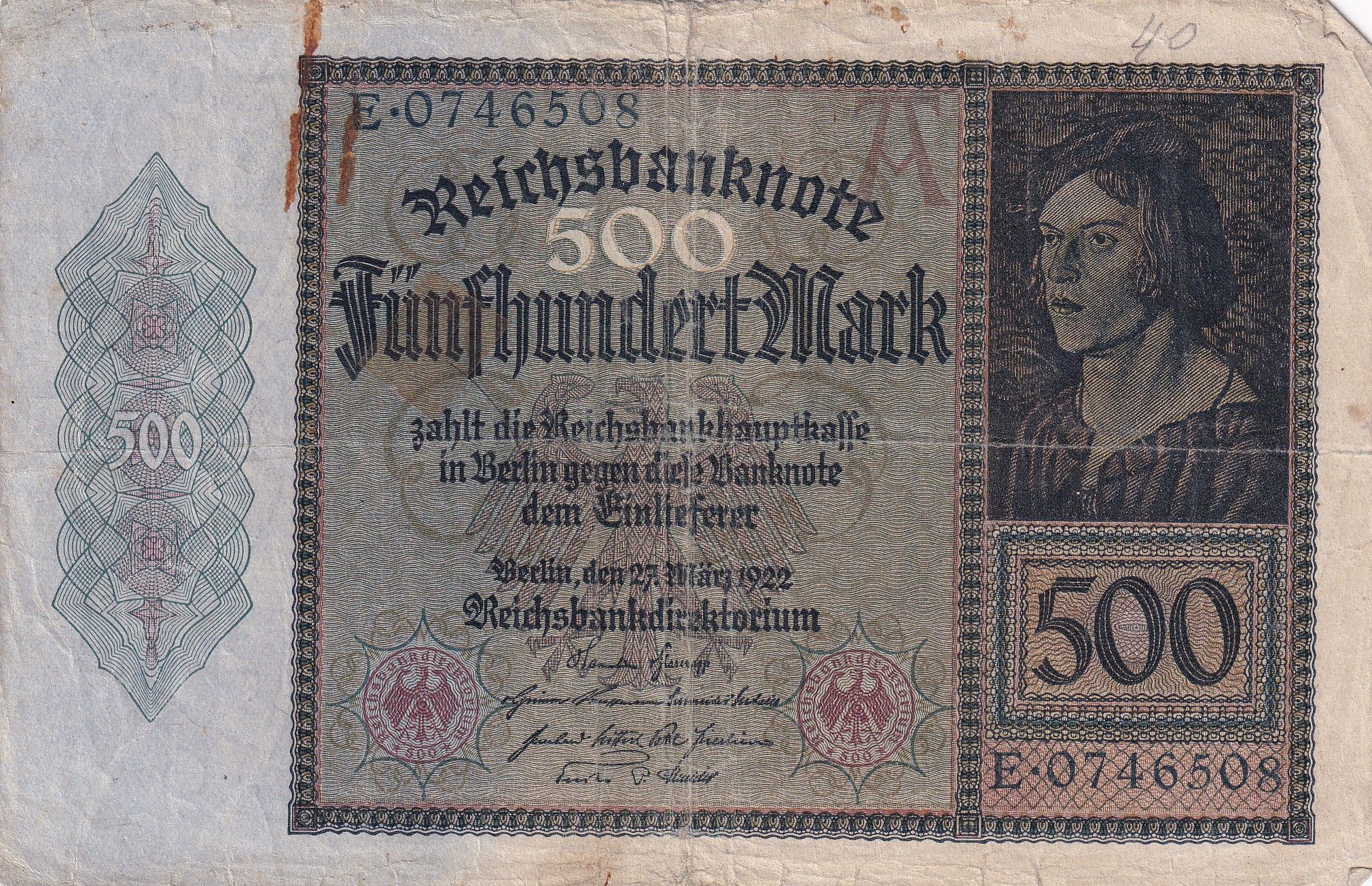 imagen-13-24745.jpg CRBX1006 BILLETE ALEMANIA 500 MARCOS 1922 MC - Imagen 1
