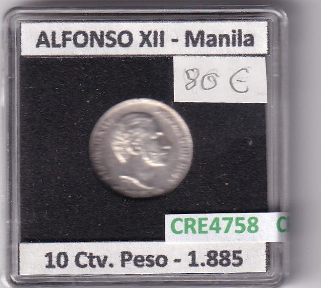imagen-13-24938.jpg CRE4758 MONEDA ESPAÑA ALFONSO XII 10 CENTAVOS DE PESO 1885 MANILA - Imagen 1
