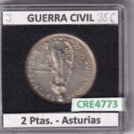 CRE4773 MONEDA ESPAÑA GUERRA CIVIL 2 PESETAS ASTURIAS