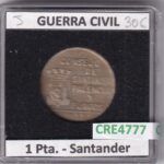 CRE4777 MONEDA ESPAÑA GUERRA CIVIL 1 PESETA SANTANDER