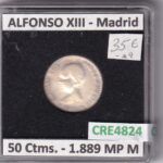 CRE4824 MONEDA ESPAÑA ALFONSO XIII 50 CENTIMOS 1889 *-*9 MP M MADRID