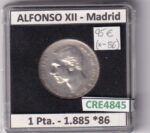 CRE4845 MONEDA ESPAÑA ALFONSO XII 1 PESETA 1885 *--*86 MADRID