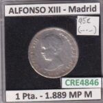 CRE4846 MONEDA ESPAÑA ALFONSO XIII 1 PESETA 1889 *--*-- MP M MADRID