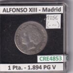 CRE4853 MONEDA ESPAÑA ALFONSO XIII 1 PESETA 1894 *--*-- PG V MADRID