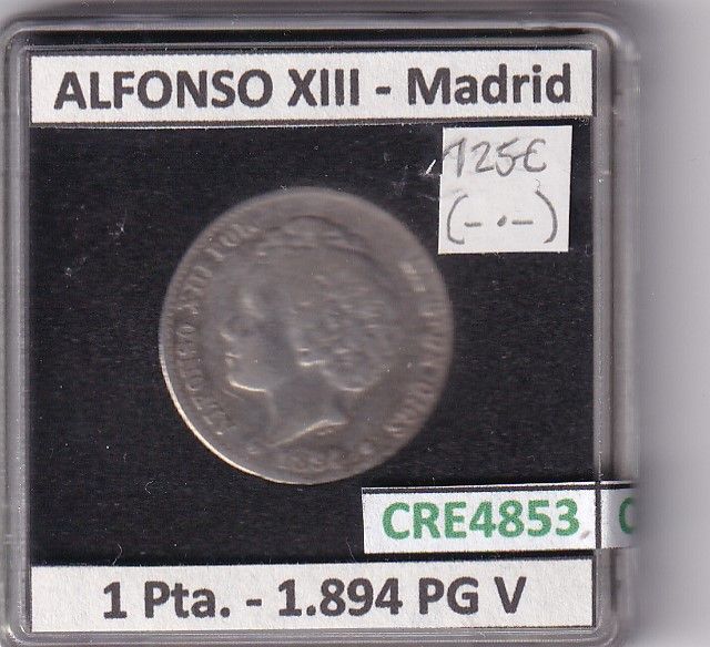 imagen-13-25033.jpg CRE4853 MONEDA ESPAÑA ALFONSO XIII 1 PESETA 1894 *--*-- PG V MADRID - Imagen 1