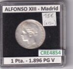 CRE4854 MONEDA ESPAÑA ALFONSO XIII 1 PESETA 1896 *18*-- PG V MADRID