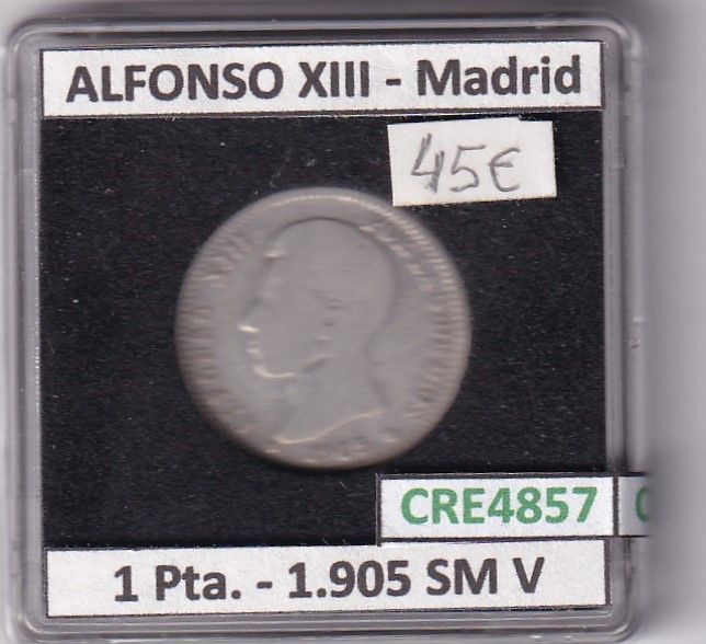 imagen-13-25037.jpg CRE4857 MONEDA ESPAÑA ALFONSO XIII 1 PESETA 1905 *--*-- SM V MADRID - Imagen 1