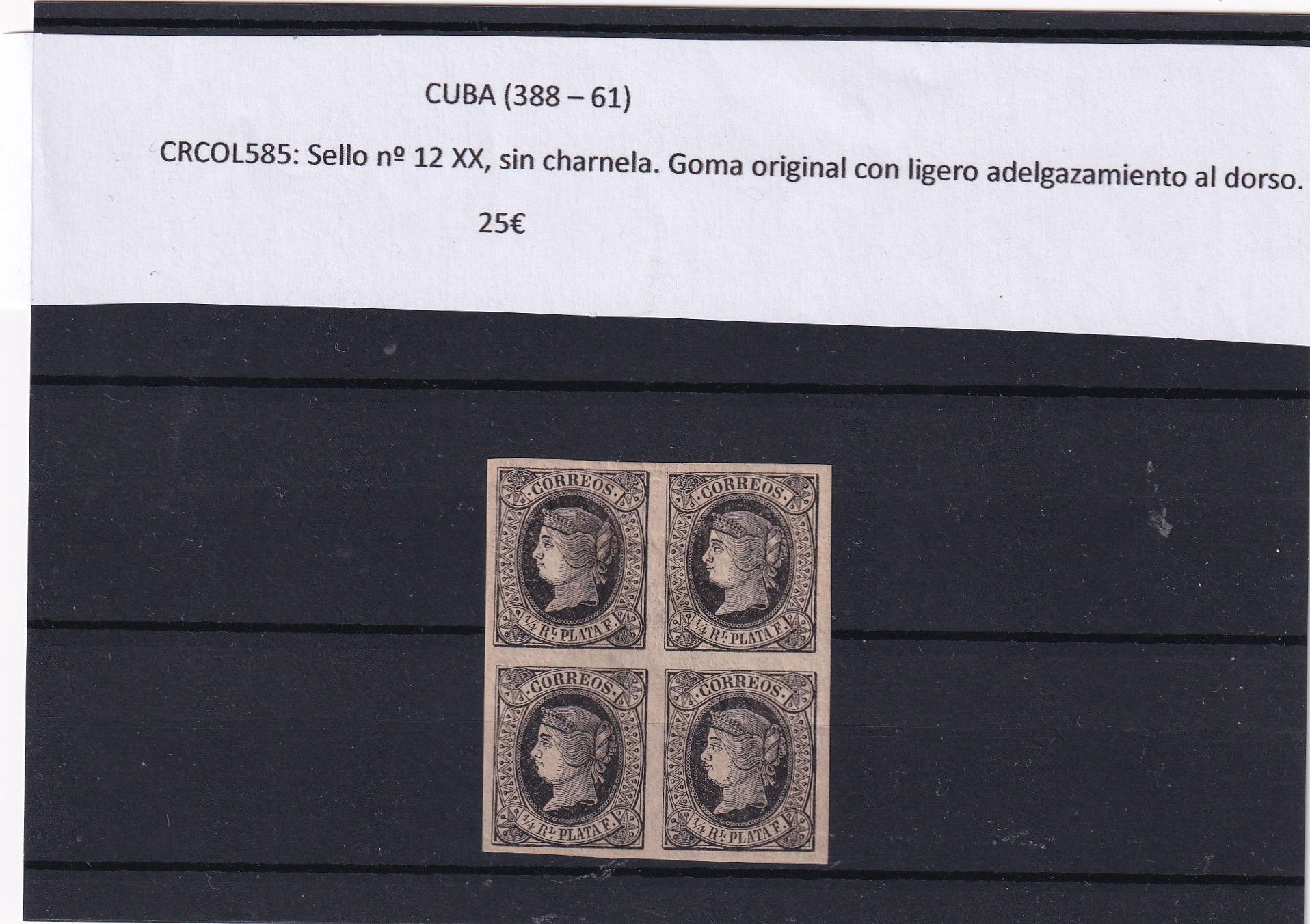 imagen-13-25073.jpg CRCOL585 Sello Cuba nº 12 XX, sin charnela. VER DESCRIPCION EN FOTO - Imagen 1