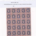 CRCOL590 ANTILLAS Bloque 25 sellos del nº 11, todos sin charnela. Goma original.