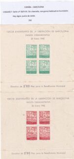 CRSBAR27 SELLOS ESPAÑA BARCELONA  Serie nº 38/9 XX. Sin charnela,