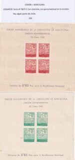 CRSBAR28 SELLOS ESPAÑA BARCELONA Serie nº 38/9 X. Con charnela,
