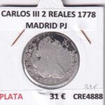 CRE4888 MONEDA ESPAÑA CARLOS III 2 REALES 1778 MADRID PJ