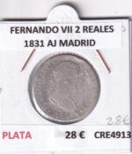 CRE4913 MONEDA ESPAÑA FERNANDO VII 2 REALES 1831 AJ MADRID