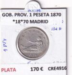 CRE4916 MONEDA ESPAÑA GOBIERNO PROVISIONAL 1 PESETA 1870 *18*70 MADRID