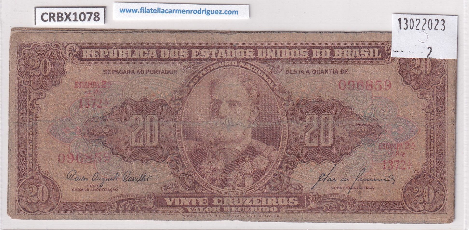 imagen-13-25377.jpg CRBX1078 BILLETE BRASIL 20 CRUZEIROS USADO - Imagen 1