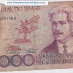 CRBX1086 BILLETE BRASIL 50000 CRUZEIROS USADO