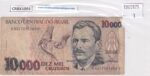 CRBX1093 BILLETE BRASIL 10000 CRUZEIROS USADO CON ROTURA