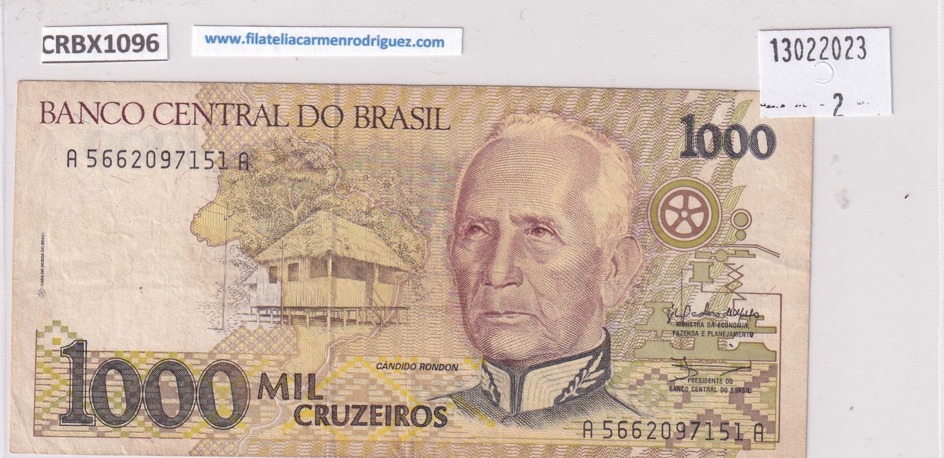 imagen-13-25395.jpg CRBX1096 BILLETE BRASIL 1000 CRUZEIROS MBC - Imagen 1