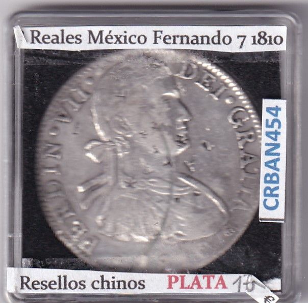 imagen-13-25432.jpg CRBAN454 MONEDA ESPAÑA FERNANDO VII 8 REALES 1810 MEXICO RESELLO CHINO - Imagen 1
