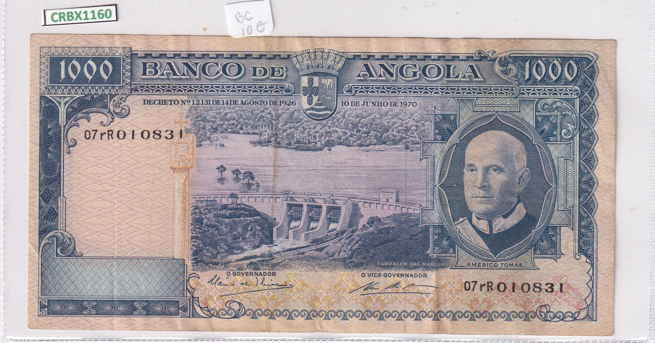 imagen-13-25551.jpg CRBX1160 BILLETE ANGOLA 1000 KWANZAS 1970 BC - Imagen 1