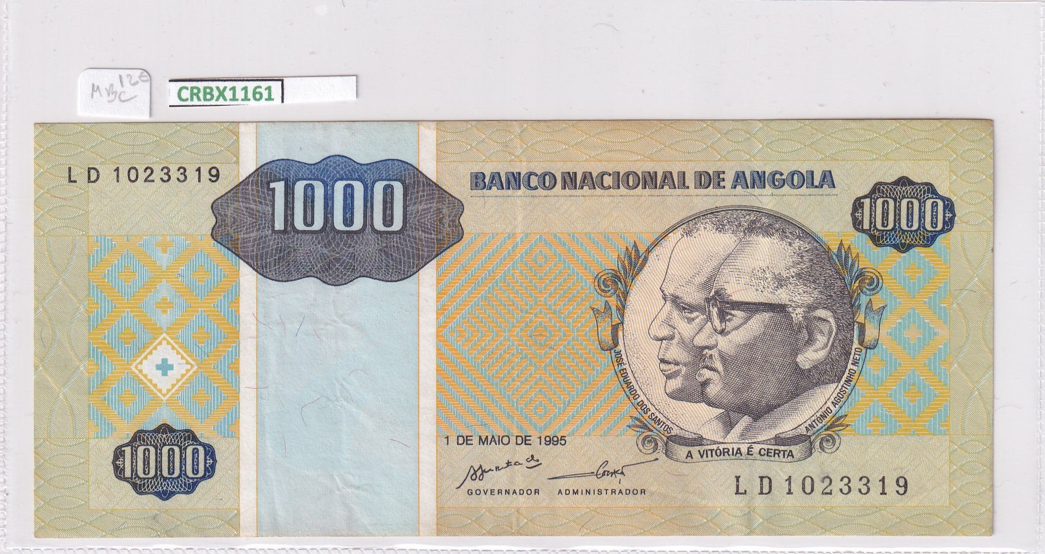 imagen-13-25552.jpg CRBX1161 BILLETE ANGOLA 1000 KWANZAS 1995 MBC - Imagen 1