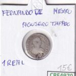 CRE4970 MONEDA ESPAÑA FERNANDO VII 1 REAL MEXICO AGUJERO TAPADO PLATA