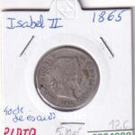 CRE4988 MONEDA ESPAÑA ISABEL II 40 CENT ESCUDOS 1865 PLATA