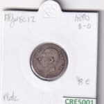 CRE5001 MONEDA ESPAÑA ALFONSO XII 50 CENTIMOS 1880 *8*0 PLATA