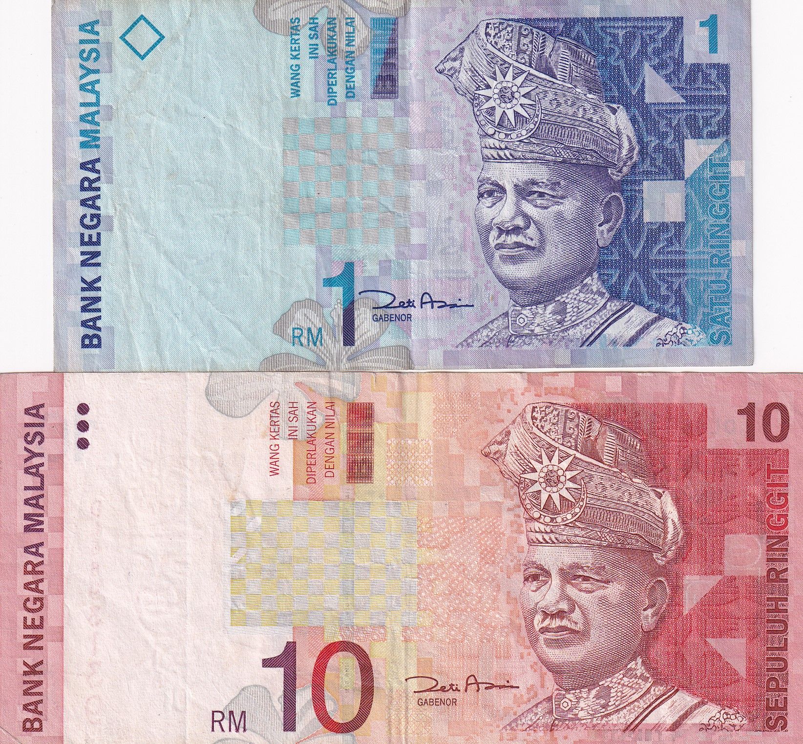 imagen-13-25716.jpg CRBX1207 LOTE 2 BILLETES MALASIA 1 Y 10 RINGGIT MBC - Imagen 1