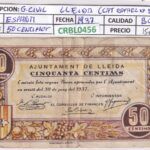 CRBL0456 BILLETE ESPAÑA LOCAL LLEIDA 50 CTS 1937 BC