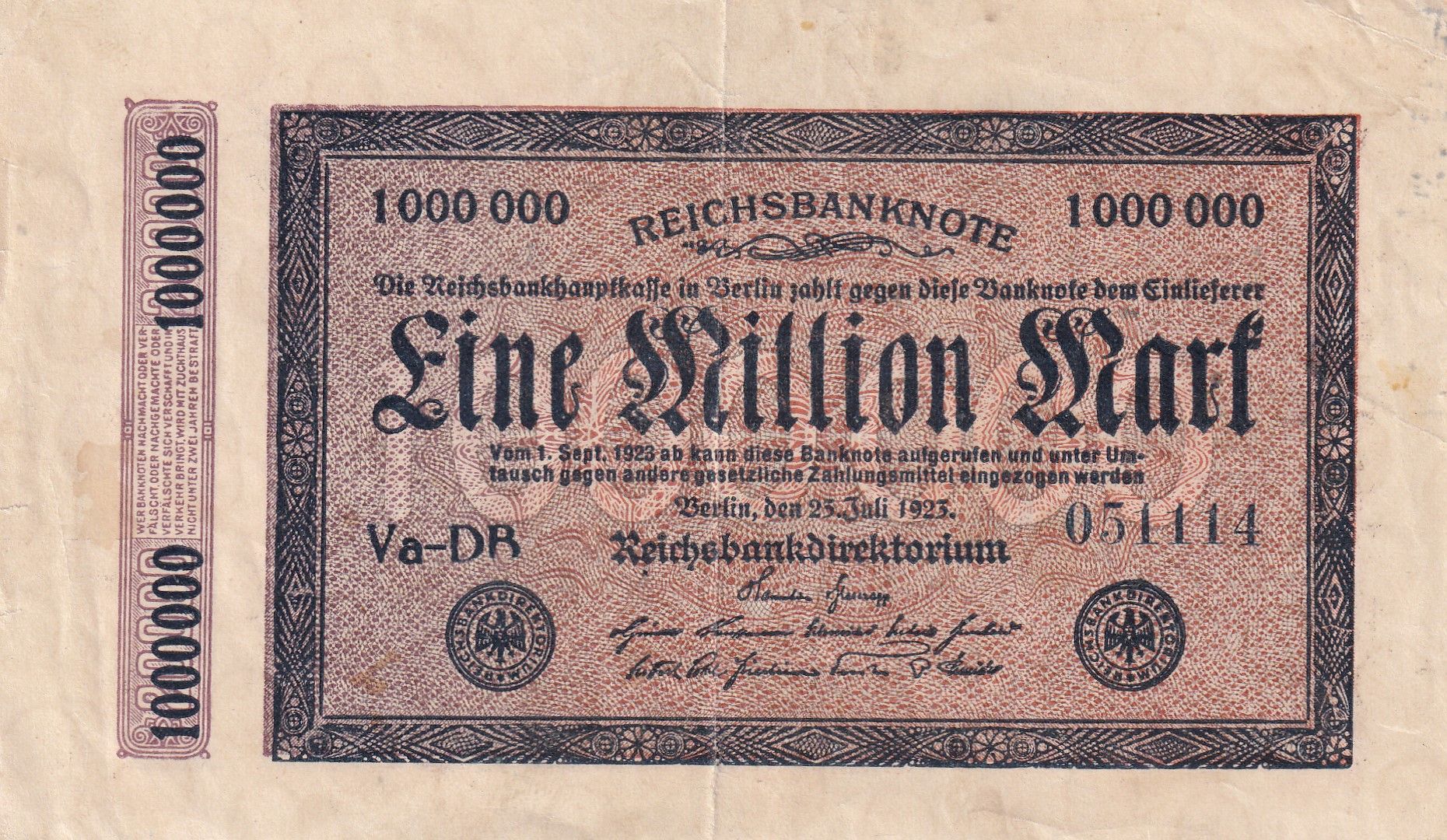 imagen-13-25806.jpg CRBX1260 BILLETE ALEMANIA 1000000 MARCOS 1923 USADO - Imagen 1