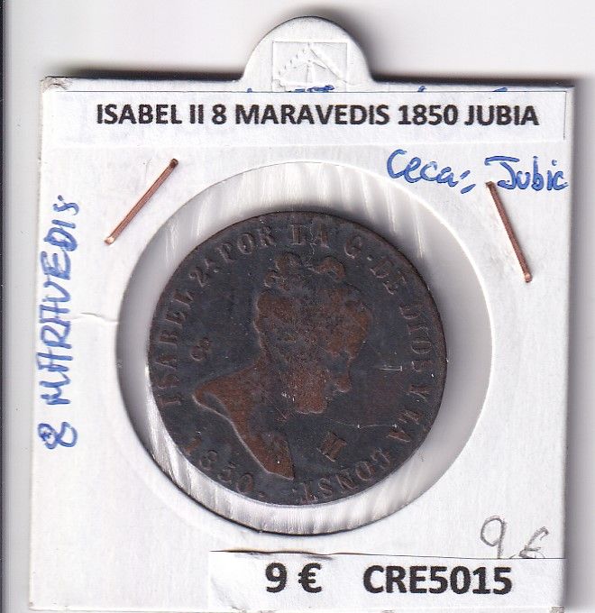 imagen-13-25855.jpg CRE5015 MONEDA ESPAÑA ISABEL II 8 MARAVEDIS 1850 JUBIA - Imagen 1