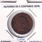CRE5020 MONEDA ESPAÑA ALFONSO XII 5 CENTIMOS 1878 COBRE