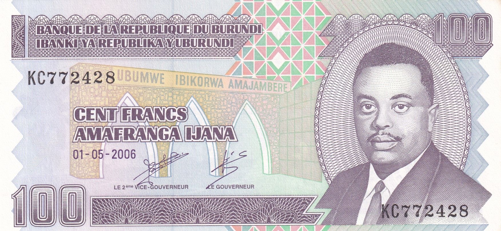 imagen-13-25913.jpg CRBX1309 BILLETE BURUNDI 100 FRANCOS 2006 SIN CIRCULAR - Imagen 1