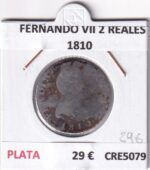 CRE5079 MONEDA ESPAÑA FERNANDO VII 2 REALES 1810 PLATA