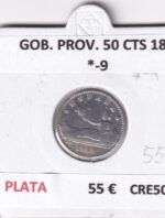 CRE5084 MONEDA ESPAÑA GOBIERNO PROVISIONAL 50 CTS 1869 *-9 PLATA