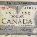 CRBX1328 BILLETE CANADA 1 DÓLAR USADO