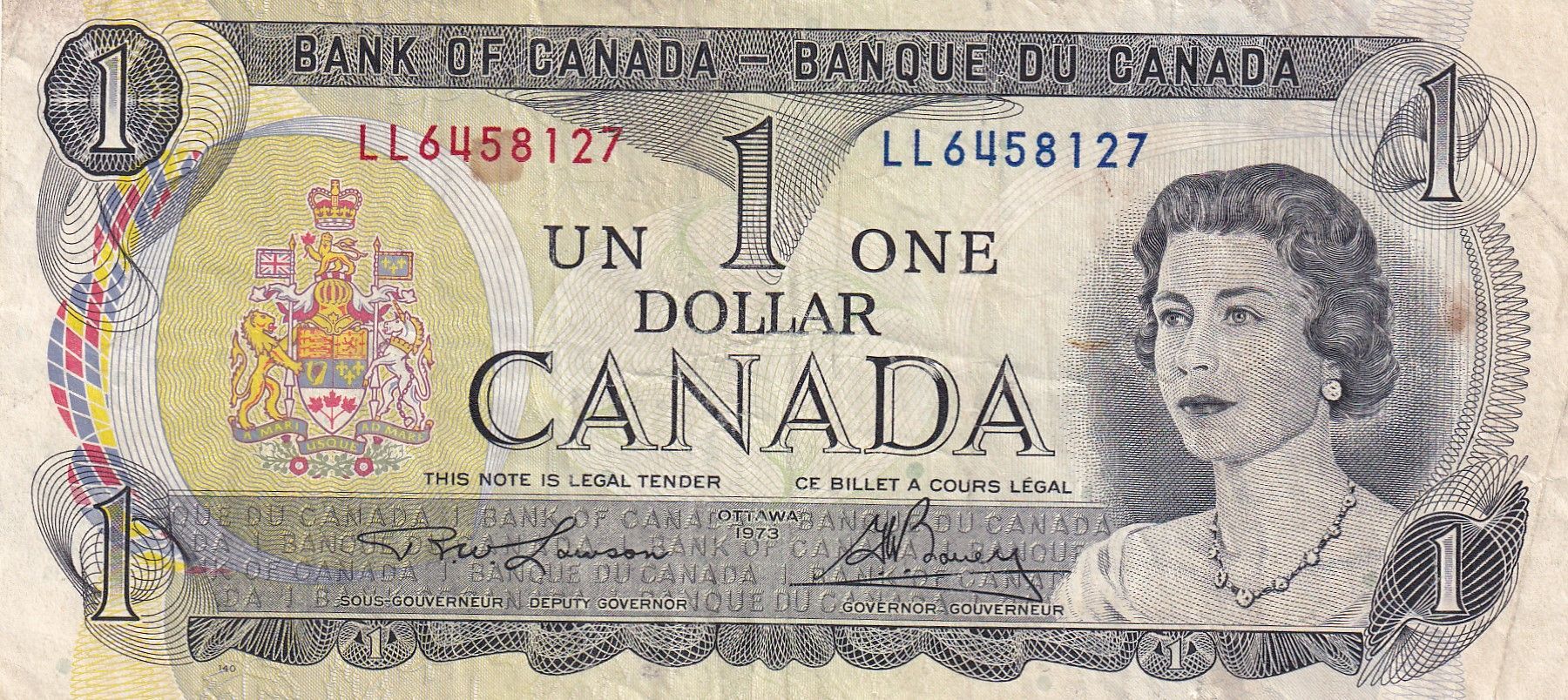 imagen-13-26080.jpg CRBX1328 BILLETE CANADA 1 DÓLAR USADO - Imagen 1