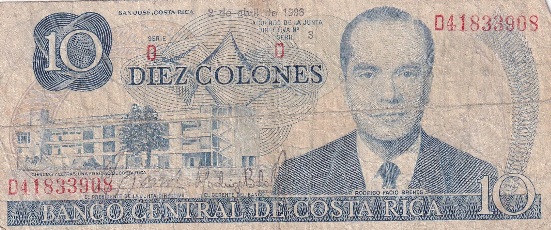 imagen-13-26082.jpg CRBX1330 BILLETE COSTA RICA 10 COLORES 1986 USADO - Imagen 1