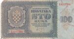 CRBX1358 BILLETE CROACIA 100 KUNA 1941 USADO