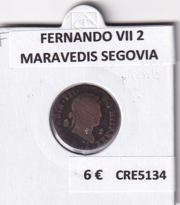imagen-13-26155.jpg CRE5134 MONEDA ESPAÑA FERNANDO VII 2 MARAVEDIS SEGOVIA - Imagen 1