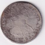 CRBAN952 MONEDA ESPAÑA CARLOS IV 8 REALES 1792 LIMA 26,9 GR PLATA