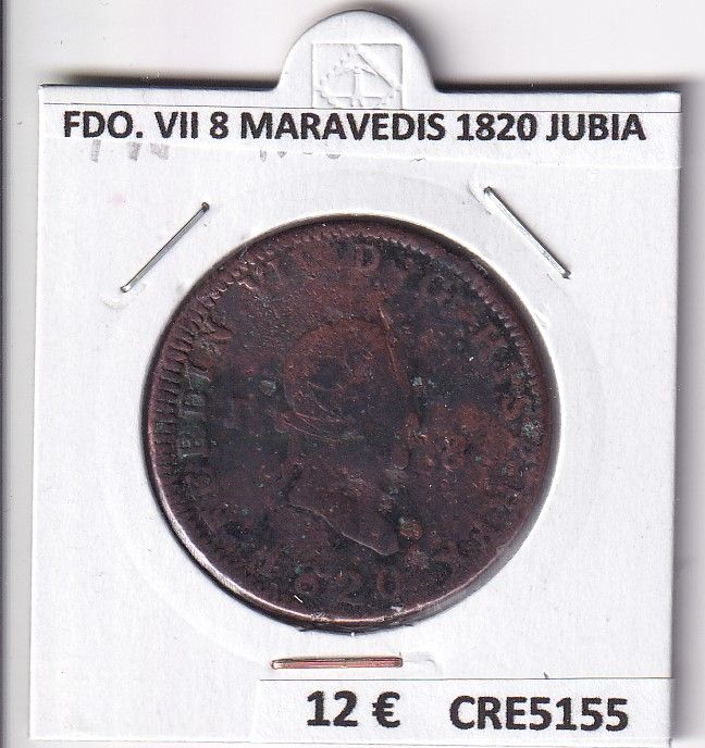 imagen-13-26192.jpg CRE5155 MONEDA ESPAÑA FERNANDO VII 8 MARAVEDIS 1820 JUBIA - Imagen 1
