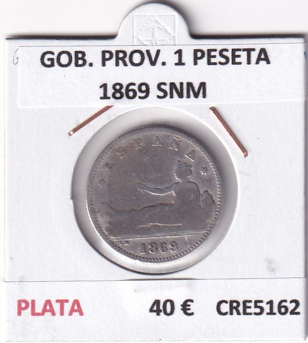imagen-13-26202.jpg CRE5162 MONEDA ESPAÑA GOBIERNO PROVISIONAL 1 PESETA 1869 SNM PLATA - Imagen 1