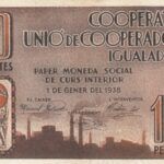 CRBL0351 BILLETE ESPAÑA LOCAL 10 PESETAS IGUALADA 1938 MBC